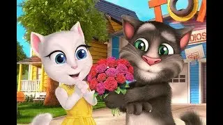 Talking Tom Cat. Cartoon video game for kids. The children's channel. talking tom and angela