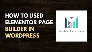 How To Used  Elementor Page Builder Work In Wordpress All About by Webdev Tutorials