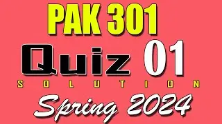 PAK301 Quiz 1 Solution 2024 | PAK301 Quiz 1 Solved Spring 2024 | VU Scholar