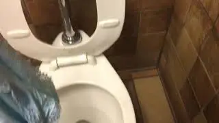My Briefs and Her Soft Blue Panties flushed down the toilet!