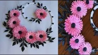 Paper flower wall Hanging-Easy wall decoration ideas - Paper craft-DIY Wall Decor