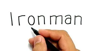 VERY EASY ! How to turn words IRONMAN into CARTOON for KIDS / how to draw ironman Avengers endgame