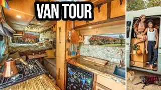 VAN TOUR | couple turns SPRINTER VAN into incredible OFF GRID TINY HOME for FULL TIME VAN LIFE