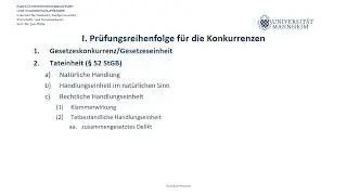 Grundlagen der Konkurrenzen im Strafrecht