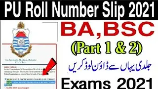 Punjab University BA,BSC (Part 1,2) Roll number slip Exams 2021 || BA ,BSC Roll number slip 2021