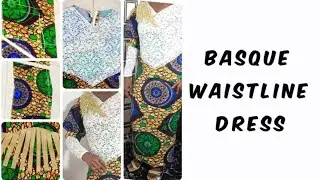Basque pencil dress with stylish long sleeve || watch how I cut and stitched it || Monrael Apparel.