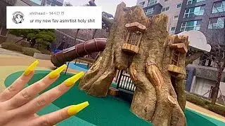 Public ASMR / Wet Concrete Scratching + Build Up Camera Tapping / Fast Aggressive / Lofi No Talking