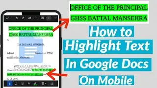 How to Highlight Text in Google Docs On Mobile | Highlight Text in Google Workspace l Highlight Text