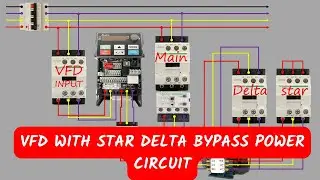 🔴VFD WITH STAR DELTA BYPASS POWER CIRCUIT || VFD Bypass || Starter || vfd bypass panel || CONTROL