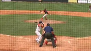 Derrik Gibson lines a single to RF and then takes second on the bobble