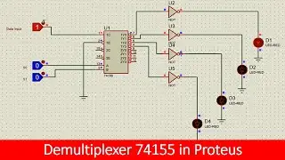 Demultiplexer logic ic 74155 in Proteus tutorial