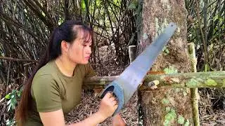 Build a Bushcraft Shelter. Hunt Rabbits, Survival Skills in the Deep Forest
