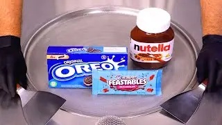Feastables x Oreo x Nutella - Ice Cream Rolls | ASMR