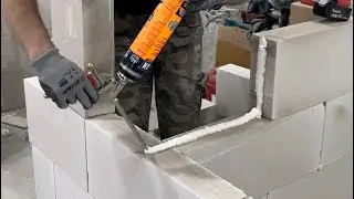 Кладка газобетонных перегородок особенности, нюансы. Клей-пена для газобетона.