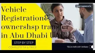 Car / Vehicle Registraon & Ownership Transfer In Abu dhabi Dubai UAE Via Tamm web/ Tamm appp