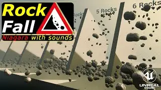 02 - Niagara Falling Rock & Brick with sound effects on Unreal Engine 4/5