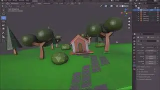 ..How to make a hut in the woods .. Blender 3d