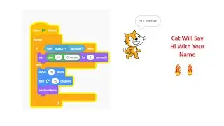 Scratch Exercise 2 | Cat Will Say Hi with Your Name | Scratch Programming | Tutorial 7