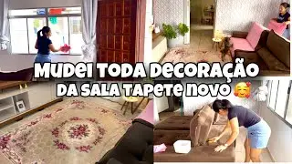 TAPETE NOVO NA SALA- FICOU LINDO E ACONCHEGANTE 🥰 FAXINA COMPLETA-