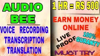Work from Home/Earn 24$ -120$ Dollar/Type & Earn/Audiobee website/Transcription/Voice recordingl job