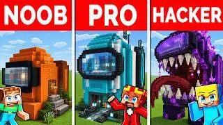 Minecraft NOOB vs PRO vs HACKER: RIESEN AMONG US STATUE BAU CHALLENGE ⛏