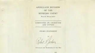 RHJC Archives: Robert H. Jackson (1913) Bar Admission Files