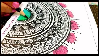 How to draw ✎ a mandala, MANDALA ART for beginners, Simple and Easy Mandala, Meditative Mandala Art