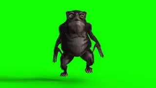 FREE HD Green Screen - FURRY CREATURE WALKING FRONT/SIDE SLOW MO