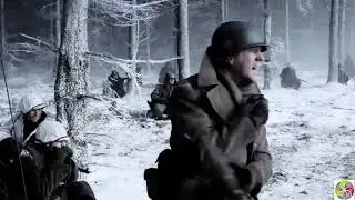 war movie scene // a battle took place between German forces and the US 101st Airborne Division.