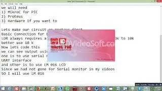 PIC16F877A/PIC16F887/PIC16F****/PIC18F/*** Interface With LDR sensor using MikroC coding