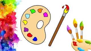 How to Draw a Palette 🎨 Drawing for Kids
