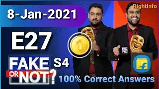 Flipkart FAKE OR NOT Quiz Answers S4 E27 | 8 January 2021 | 100% Correct Answers | Play & WIN