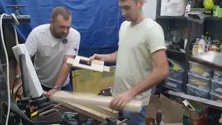 Шаблон Ф для одновременной врезки петель в полотно и коробку