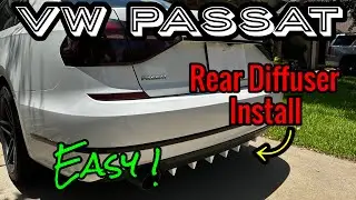 VW PASSAT - How To Install Inexpensive Rear Diffuser - Looks Amazing !