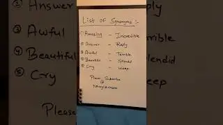 List of synonyms 