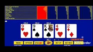 Video Poker: Joker Poker, got my 1st full house.