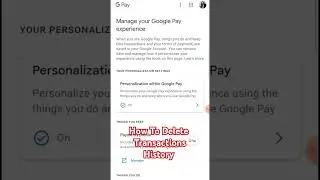 How To Delete Transaction History in Google pay #shortvideo #youtubeshorts #googlepay