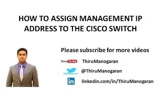 How to assign management ip address to the cisco switch