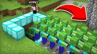 ЗОМБИ НАПАЛИ НА НАШУ ДЕРЕВНЮ ИЗ АЛМАЗНОГО БУНКЕРА В МАЙНКРАФТ | Тимошка   Minecraft