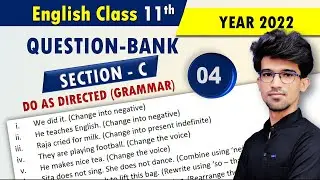 Do as directed - English class 11 question bank solution | mpboard 11th english question bank 2022