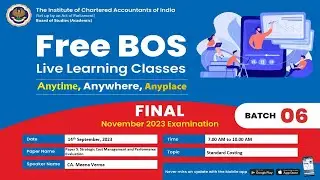Final Paper 5: SCM & PE | Topic: Standard Costing | Session 1 | 14 Sep, 2023