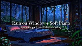 Relaxing Rain on Window with Soft Piano | Deep Sleep Music, Healing, Stress Relief