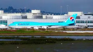 KOREAN AIR 23 - INAUGURAL B747-8i LANDING AT SFO