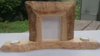 il portale verso la Luce, cornice portafoto porta candele da appoggio, legno di Frassino...
