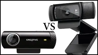 Logitech C920 vs Creative Live! Cam Chat HD Unboxing & Review - Also Low light test