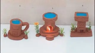 DIY how to make miniature clay house | village house | how to make clay kitchen set