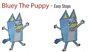 Draw Bluey The Puppy - Disney Cartoon