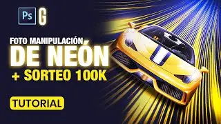 Photoshop Tutorial | Foto Manipulación de Neón + SUPER SORTEO | Car Neon Trail Photo Manipulation