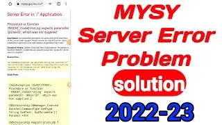 MYSY Server Error Problem Solution