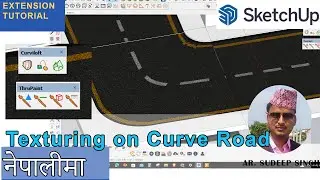 Texturing on Curve Road || Thru-Paint Extension || Sketchup Extension